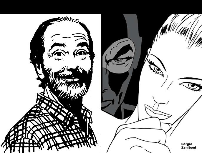 Sergio Zaniboni, Diabolik ed Eva Kant Autoritratto di Sergio Zaniboni, Diabolik ed Eva Kant