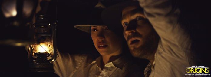 Star Wars: Origins, il trailer del fan film che mette Indiana Jones e Guerre Stellari nello stesso universo Marie Everett e Jamie Costa in una scena del film Star Wars: Origins