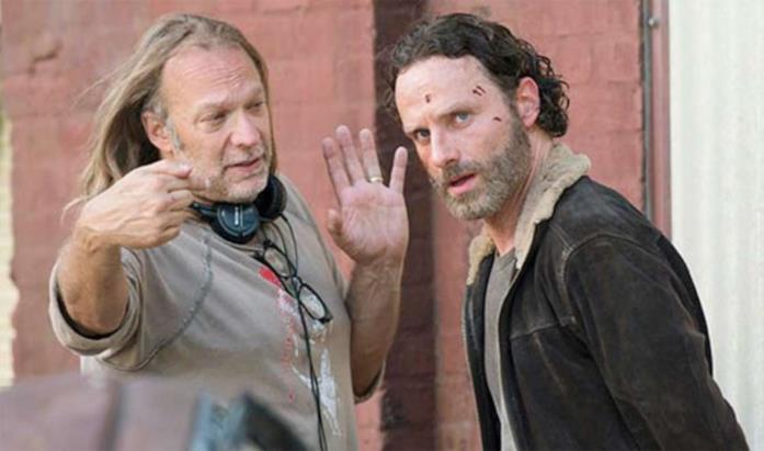 Greg Nicotero e Andrew Lincoln sul set di The Walking Dead