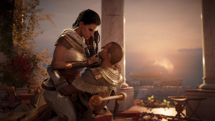 Bayek bacia sua moglie Anya