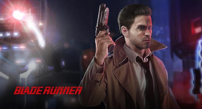 Artwork di Ray McCoy, il protagonista del videogioco Blade Runner del 1997