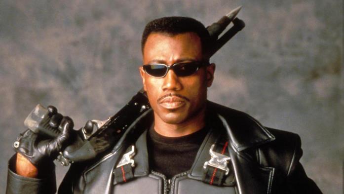 Wesley Snipes è Eric Brooks sul set di Blade