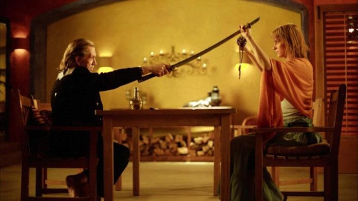 Il confronto tra Bill e Beatrix in Kill Bill David Carradine e Uma Thurman in Kill Bill