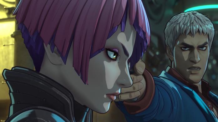 Due personaggi di Altered Carbon: Resleeved