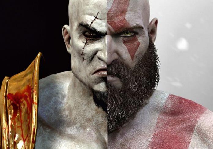 Kratos è il protagonista della saga action di God of War Kratos di God of War giovane e anziano