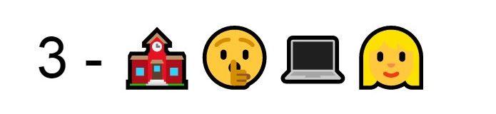 Che serie è? Quiz difficile 03 Emoji Scuola silenzio computer ragazza