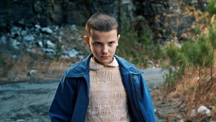 Undici nella prima stagione di Stranger Things Primo piano di Millie Bobby Brown in Stranger Things
