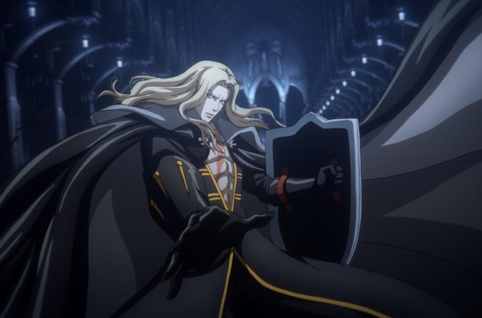 Una scena dell'episodio finale di Castlevania 4 Alucard combatte contro alcuni demoni