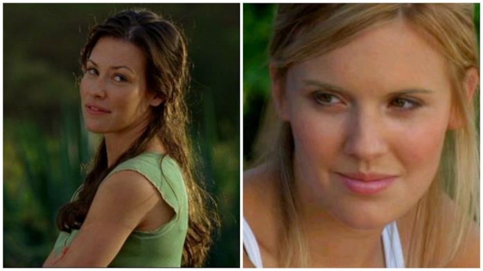 Primi piani di Evangeline Lilly e Maggie Grace in Lost