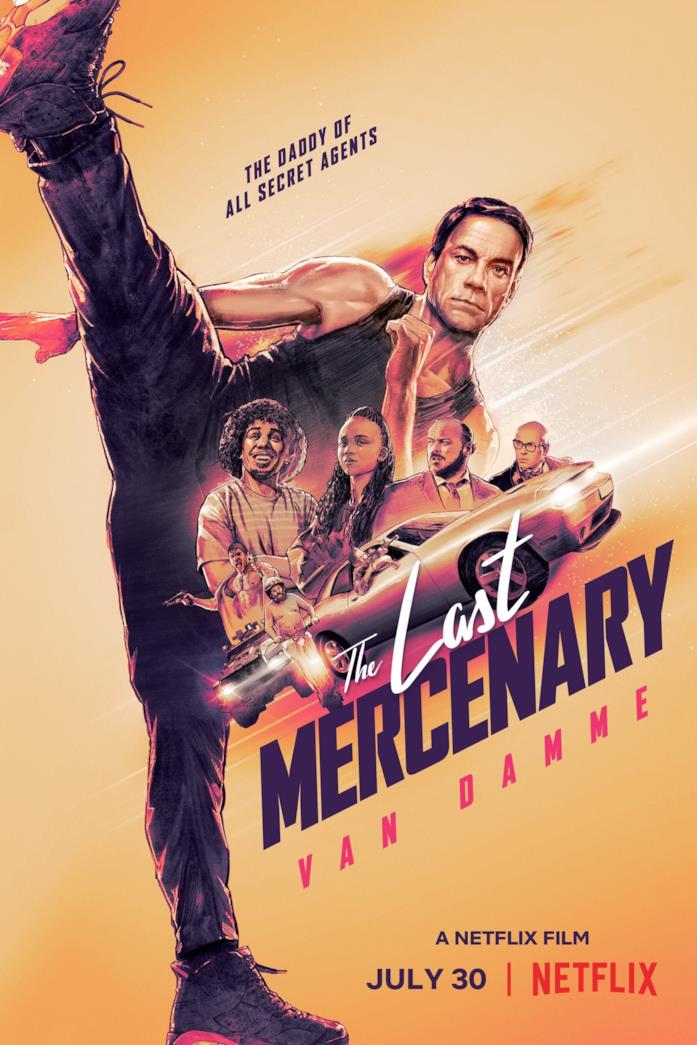 Il poster de L'ultimo mercenario Jean-Claude Van Damme e il cast nella locandina de L'ultimo mercenario
