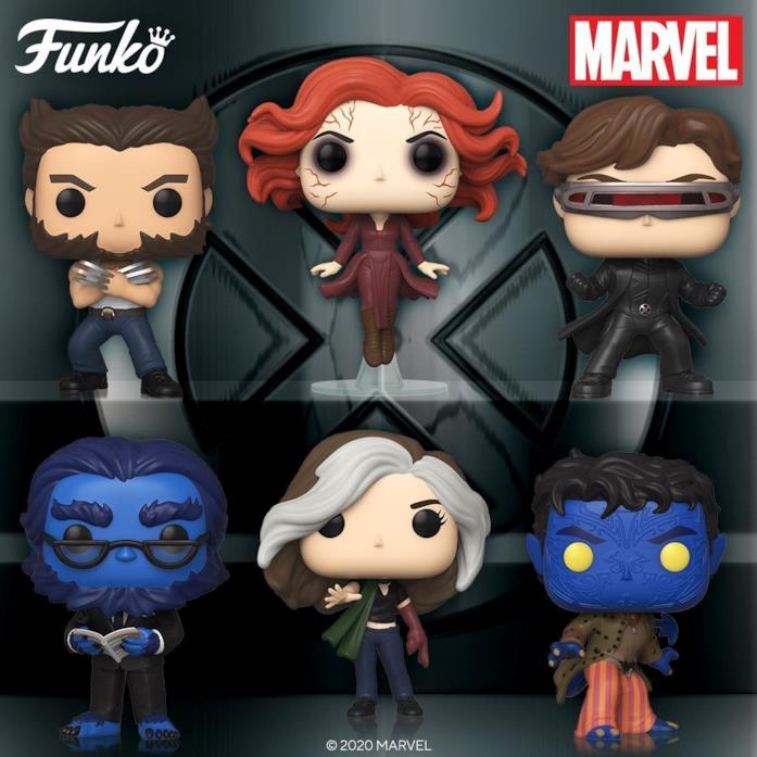 I Funko Pop! dedicati agli X-Men originali Wolverine, Jean, Ciclope, Bestia, Rogue e Nightcrawler