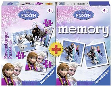 Ravensburger 22311 4 - Frozen Multipack, 3 Puzzle + 1 Memory