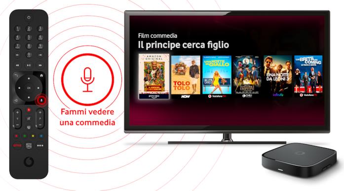 Vodafone TV Box Pro supporta i comandi vocali Immagine promozionale di Vodafone TV Box Pro