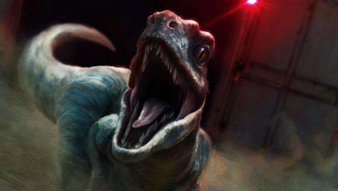Un raptor in Jurassic World: Evolution