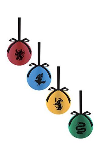 Confezione da 4 palline di Natale a tema case di Harry Potter, Grifondoro, Tassorosso, Corvonero e Serpeverde