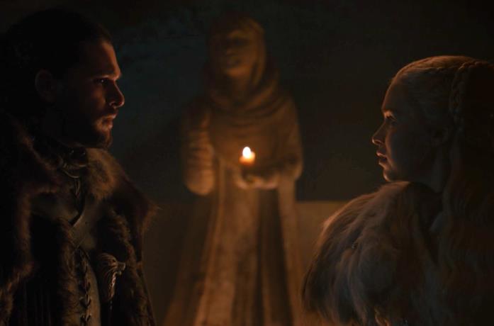 Jon e Danerys nelle Cripte di Grande Inverno