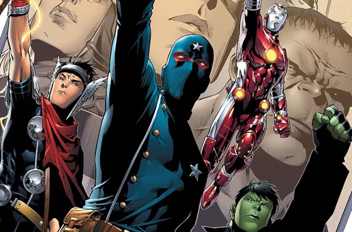 Dettaglio della cover di Young Avengers Vol. 1: Sidekicks