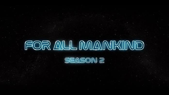 Il logo della serie televisiva Il titolo della serie TV, "For All Mankind", accompagnato da "Season 2"