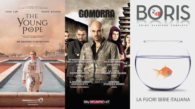 I poster di The Young Pope, Gomorra e Boris