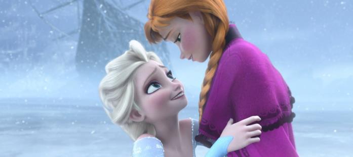 scena di Frozen con Elsa e Anna Elsa e Anna in Frozen