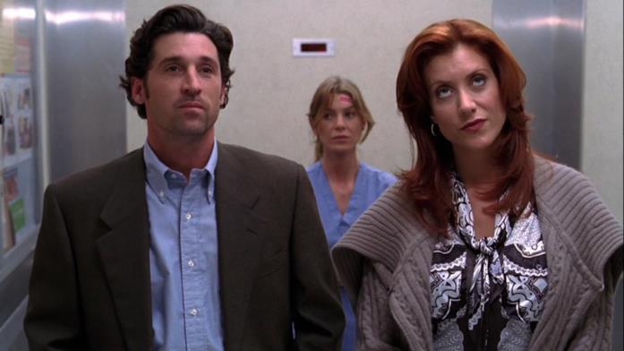 Derek, Addison e Meredith in una scena di Grey's Anatomy