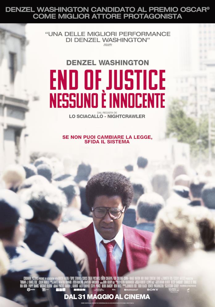 Dal 31 maggio al cinema arriva End Of Justice con Denzel Washington La locandina ufficiale di End Of Justice
