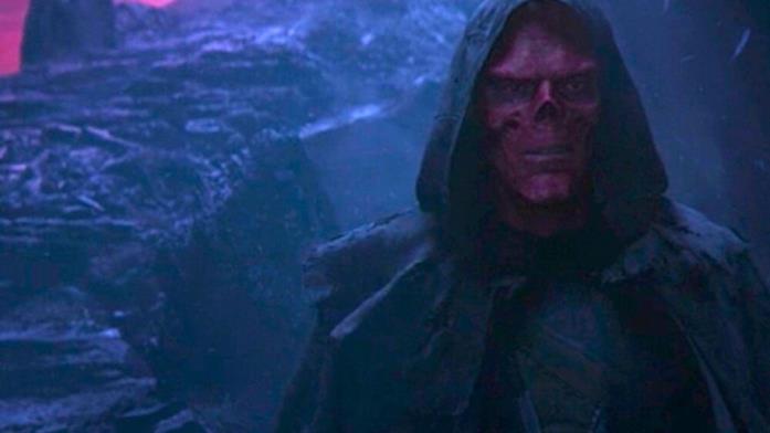 Teschio Rosso è il custode della Gemma dell'Anima Teschio Rosso su Vormir in una scena di Infinity War