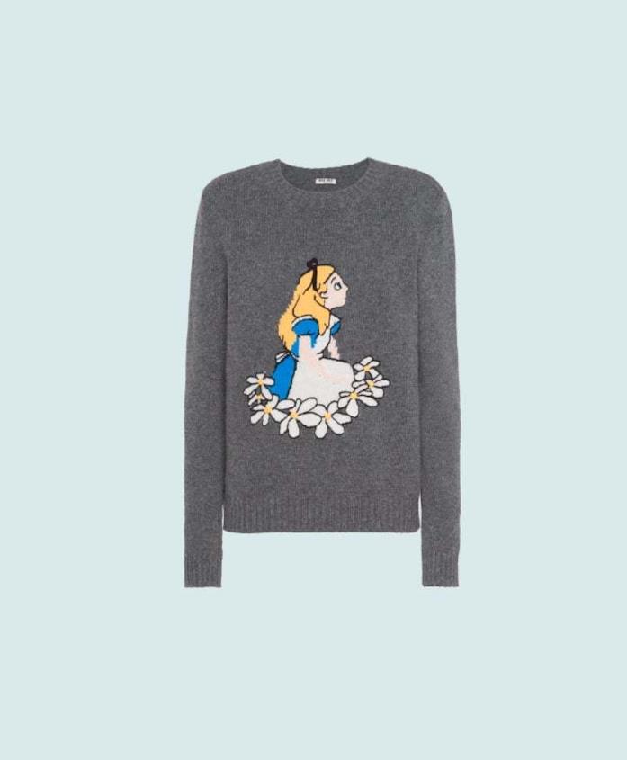 Disney x Miu Miu Maglione della capsule natalizia Disney x Miu Miu con Alice