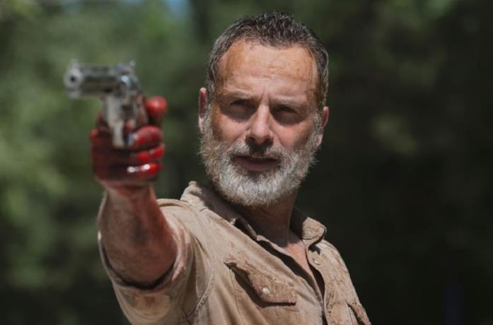 L'attore Andrew Lincoln nei panni di Rick in The Walking Dead