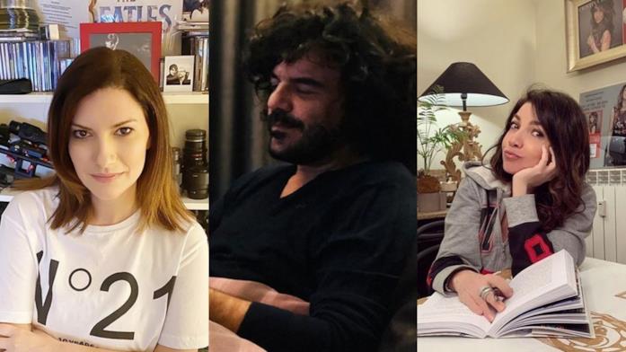 Primi piani di Laura Pausini, Francesco Renga e Cristina D'Avena