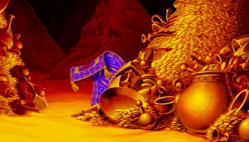 Aladdin La caverna delle meraviglie con il tappeto di Aladdin