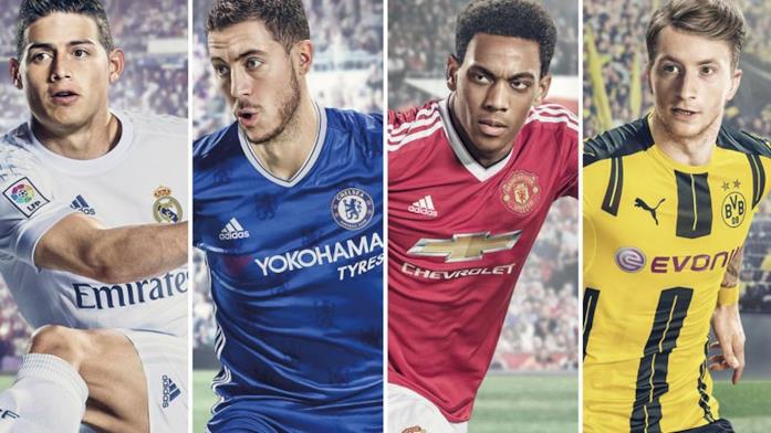 I 4 ambasciatori di FIFA 17 in azione sul campo