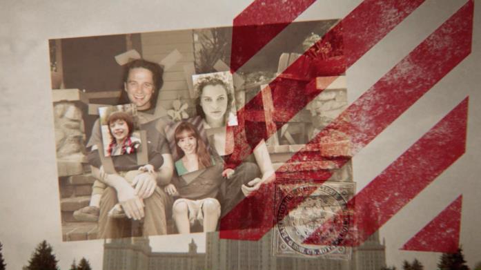 Un frame della sigla della serie TV The Americans