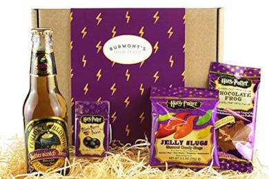 Scatola Harry Potter Selezione Premium - Birra Al Caramello Analcolica, Chocolate Frog, Jelly Belly Bertie Bott's Beans E Jelly Slugs - Cesta In Esclusiva Per Burmont's