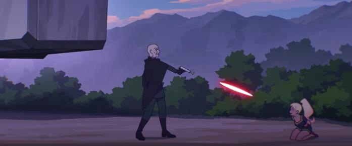 Star Wars: Visions dal 22 settembre su Disney+ Un uomo spara contro una giovane donna
