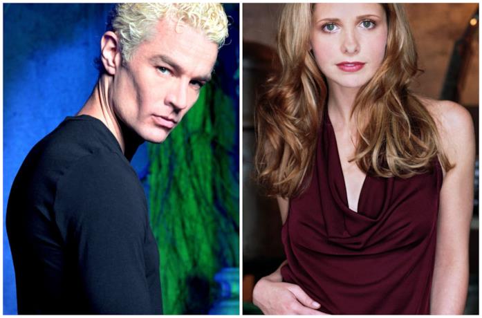 Primi piani di James Marsters e Sarah Michelle Gellar