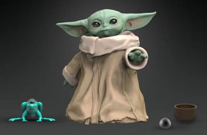 Baby Yoda Black Series Baby Yoda Black Series con rana e ciotola giocattolo by Hasbro