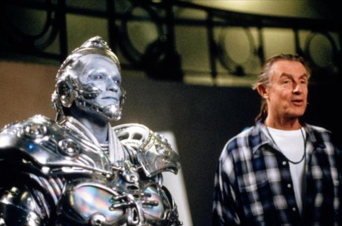 Joel Schumacher sul set di Batman & Robin