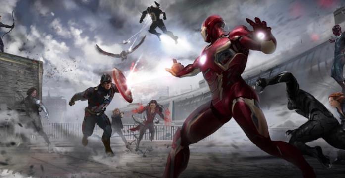 Concept art con Sharon Carter e Wanda Maximoff nel team Cap Sharon Carter nel materiale promozionale di Captain America: Civil War