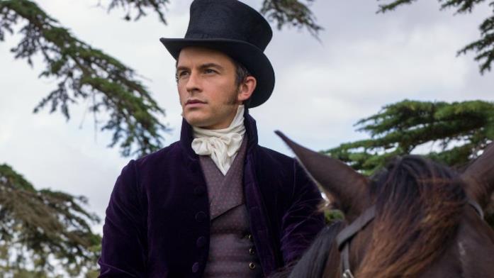 Bridgerton Jonathan Bailey a cavallo in una scena di Bridgerton