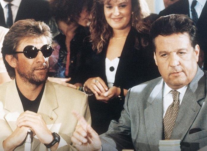 Infelici e contenti: il cast del film con Greggio e Pozzetto Ezio Greggio e Renato Pozzetto nel film