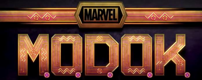 MODOK quello che c'è da sapere sullo show Marvel Il logo di MODOK in arancione e nero