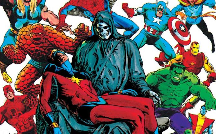 Dettaglio della cover di The Death of Captain Marvel