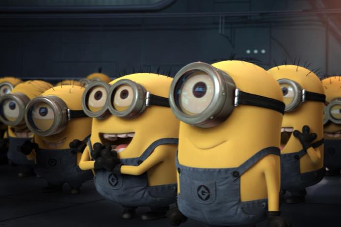 I Minions sorridono di fronte ai piani di Gru