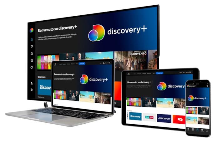 Discovery+ su smart tv, tablet, smartphon e pc