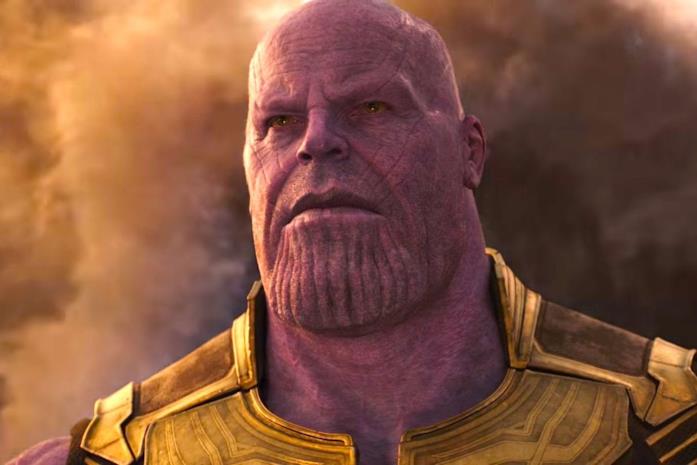 Thanos, il super villain del film Thanos in un primo piano di Avengers: Infinity War