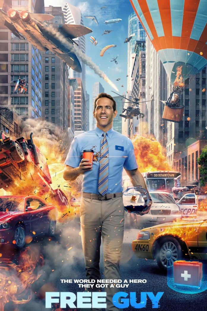 Il poster di Free Guy Ryan Reynolds nel poster di Free Guy