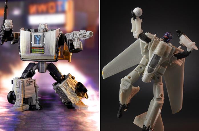 I due giocattoli Transformers di Ritorno al Futuro e Top Gun