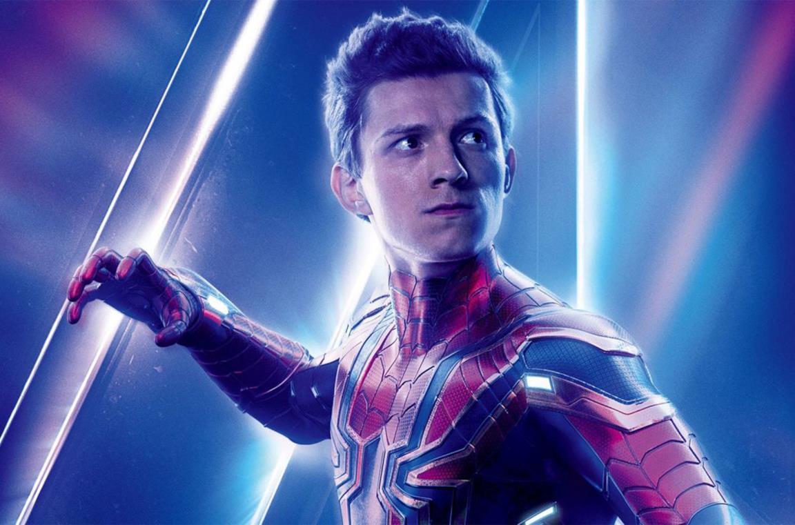 Un'immagine di Tom Holland nel poster di Avengers: Infinity War