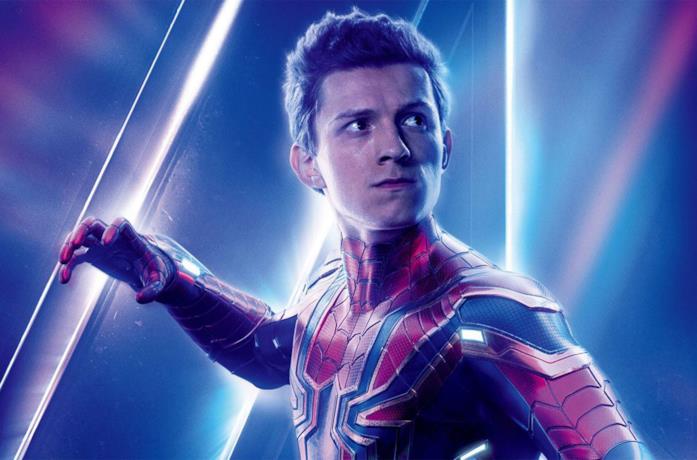 Un'immagine di Tom Holland nel poster di Avengers: Infinity War